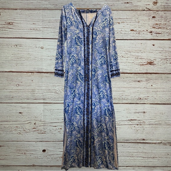 NWT Lilly Pulitzer UPF 50+ Faye Maxi Dress in Blue Peri Turtley Awesome Sz M - Picture 4 of 15